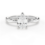 Adrienne Pear Cut Lab Grown Diamond Platinum Engagement Ring