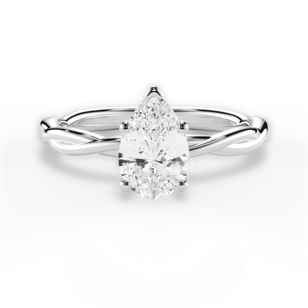 Adrienne Pear Cut Lab Grown Diamond 18Kt White Gold Engagement Ring