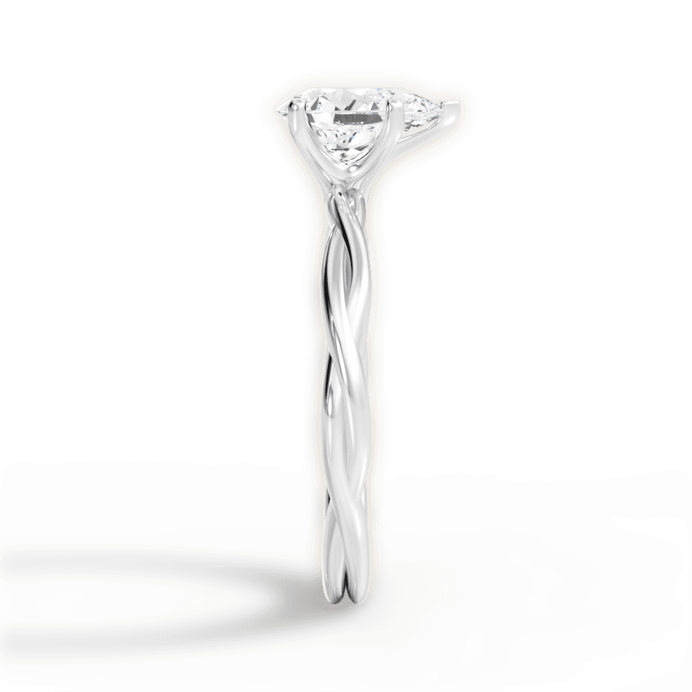 Adrienne Pear Cut Lab Grown Diamond Platinum Engagement Ring - View 3