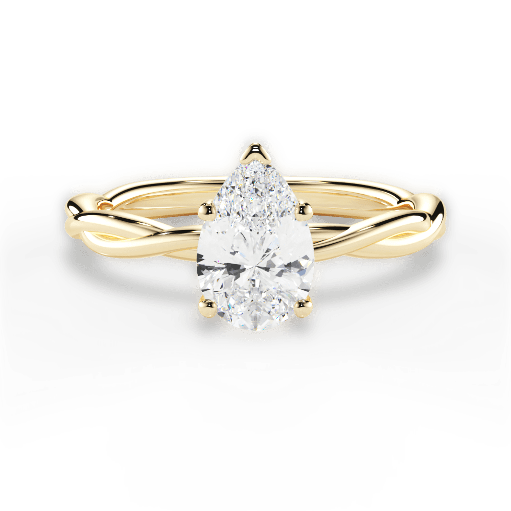 Adrienne Pear Cut Lab Grown Diamond 18Kt Yellow Gold Engagement Ring