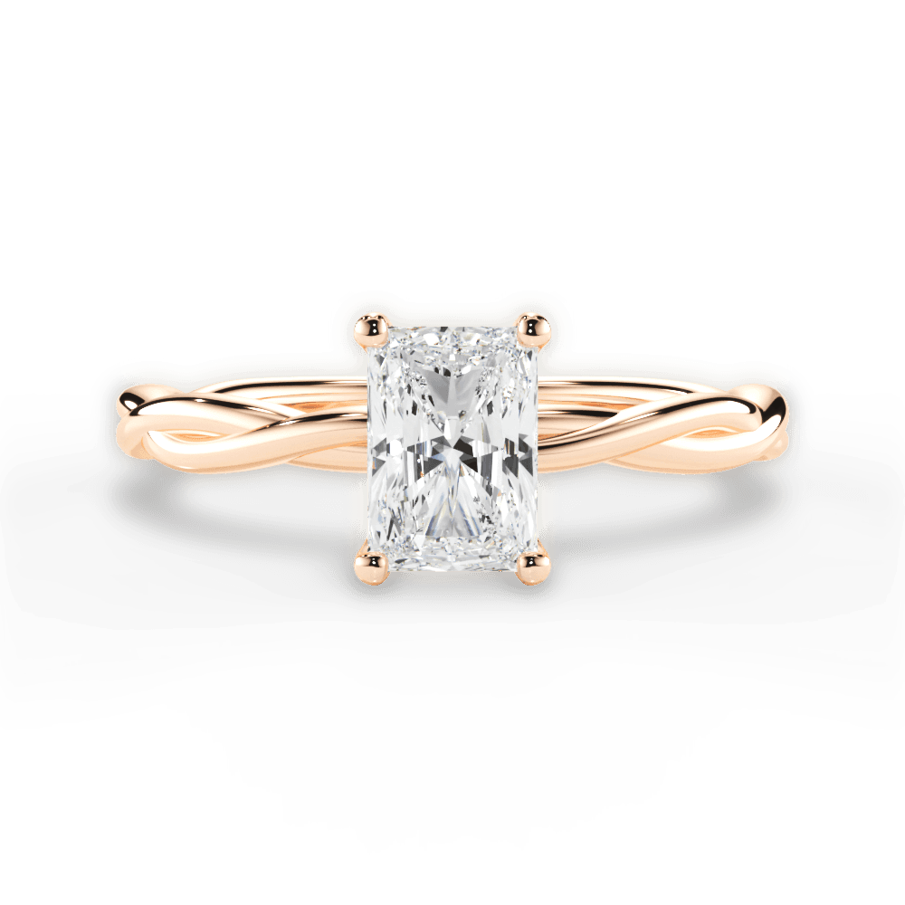 Adrienne Radiant Cut Lab Grown Diamond 18Kt Rose Gold Engagement Ring