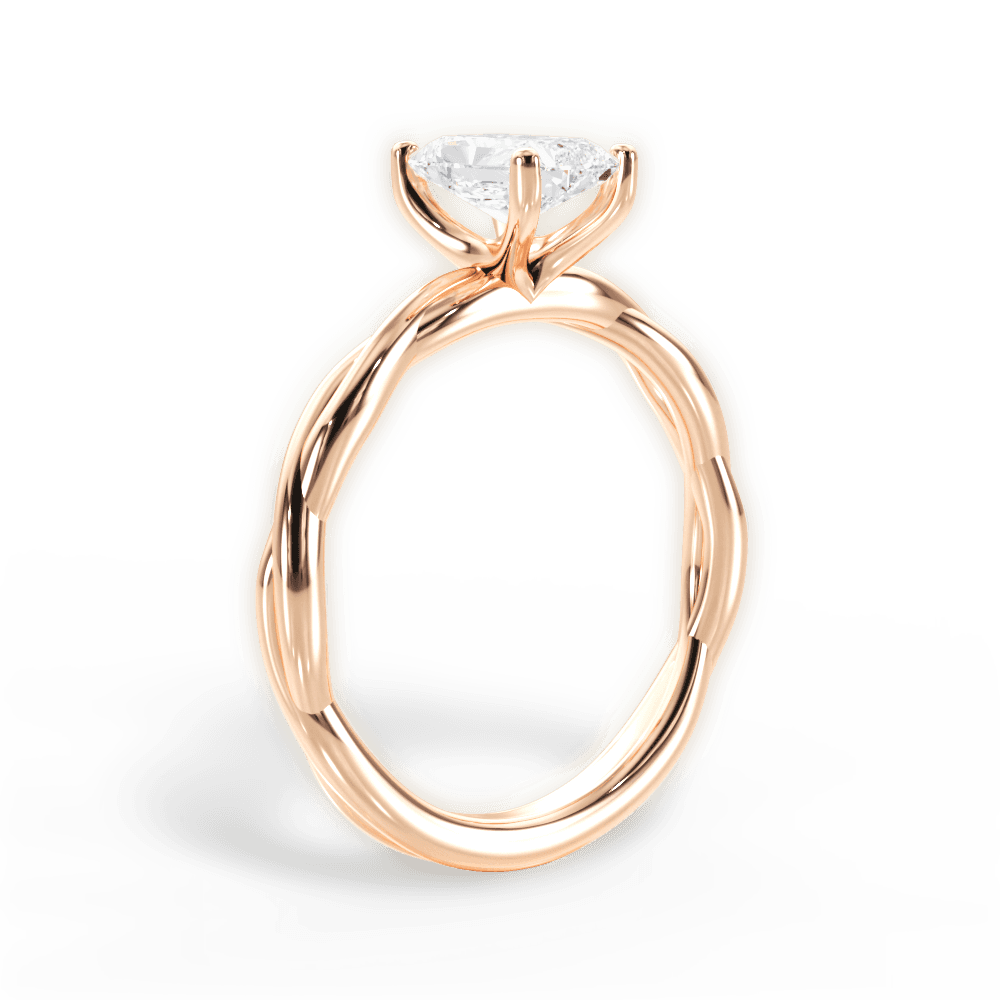 Adrienne Radiant Cut Lab Grown Diamond 18Kt Rose Gold Engagement Ring - View 3
