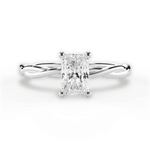 Adrienne Radiant Cut Lab Grown Diamond 14Kt White Gold Engagement Ring