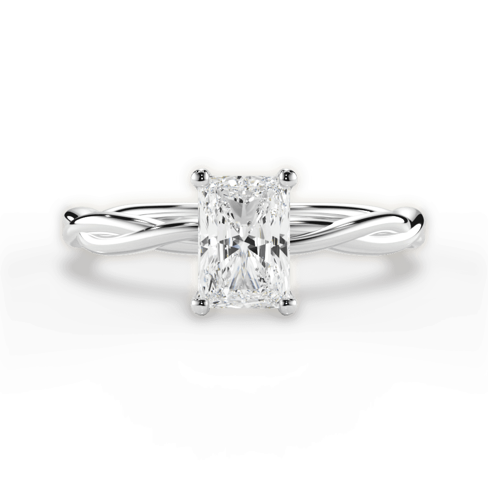 Adrienne Radiant Cut Lab Grown Diamond 18Kt White Gold Engagement Ring