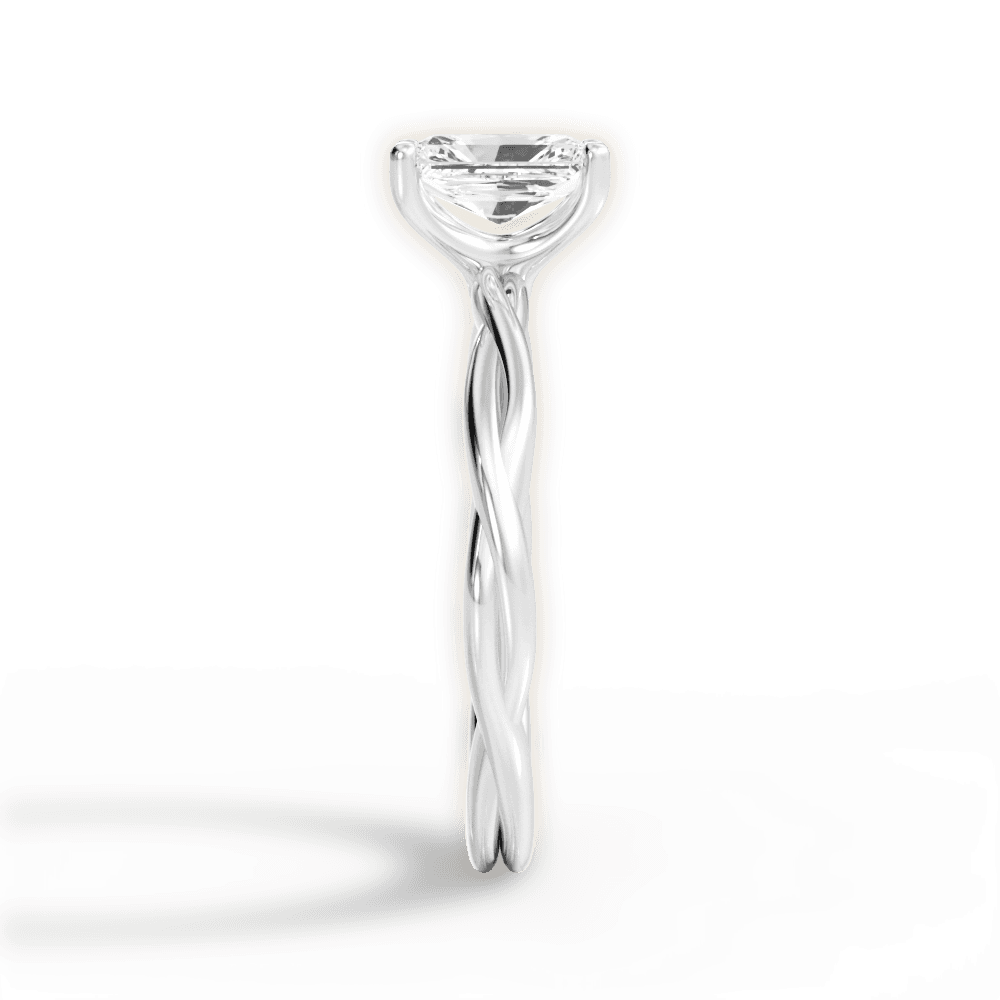 Adrienne Radiant Cut Lab Grown Diamond 18Kt White Gold Engagement Ring - View 3