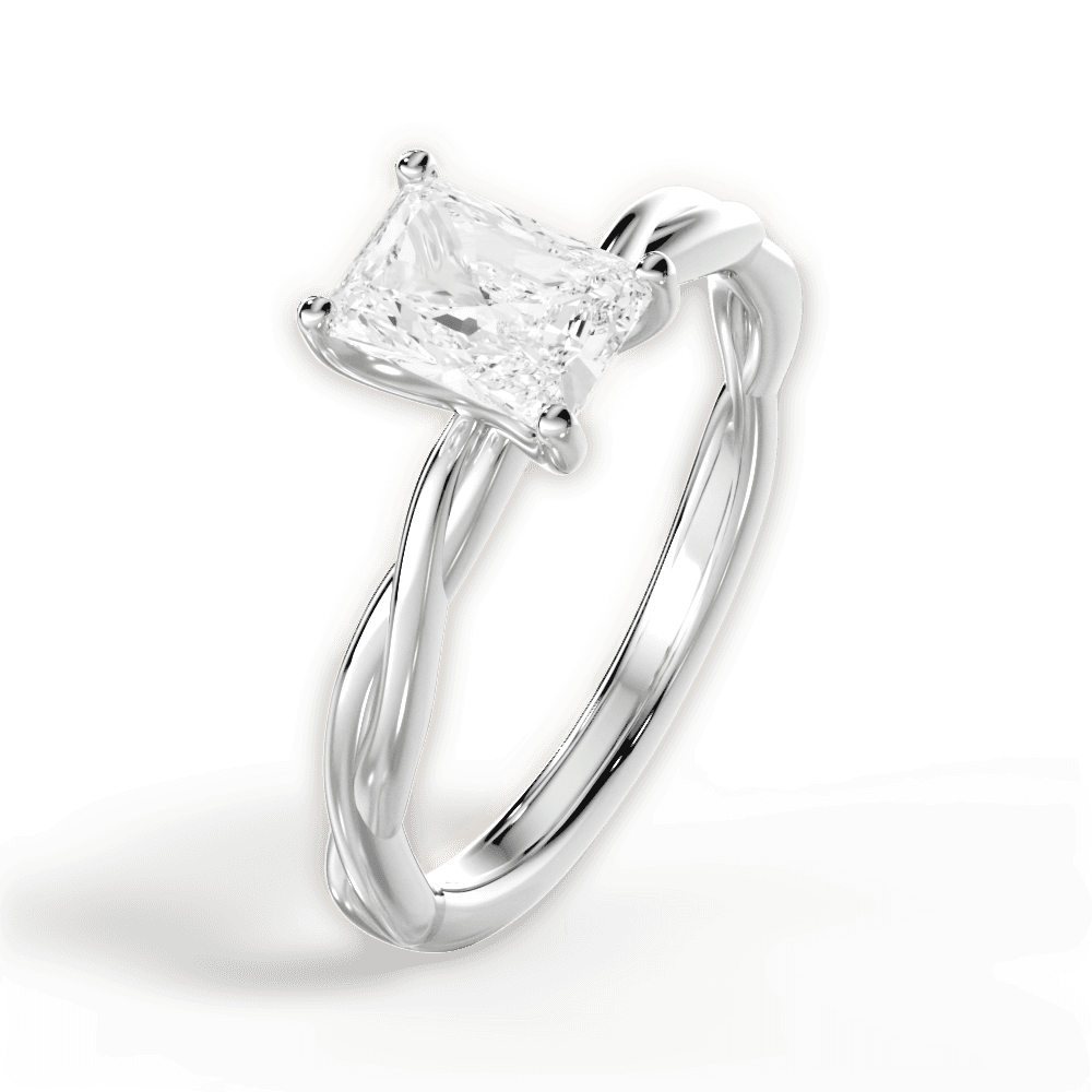 Adrienne Radiant Cut Lab Grown Diamond 14Kt White Gold Engagement Ring - View 4