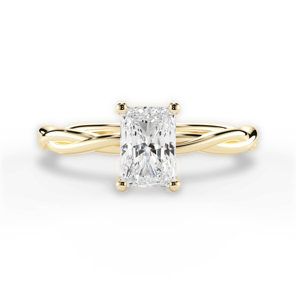 Adrienne Radiant Cut Lab Grown Diamond 18Kt Yellow Gold Engagement Ring