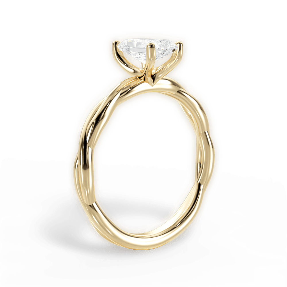 Adrienne Radiant Cut Lab Grown Diamond 18Kt Yellow Gold Engagement Ring - View 4