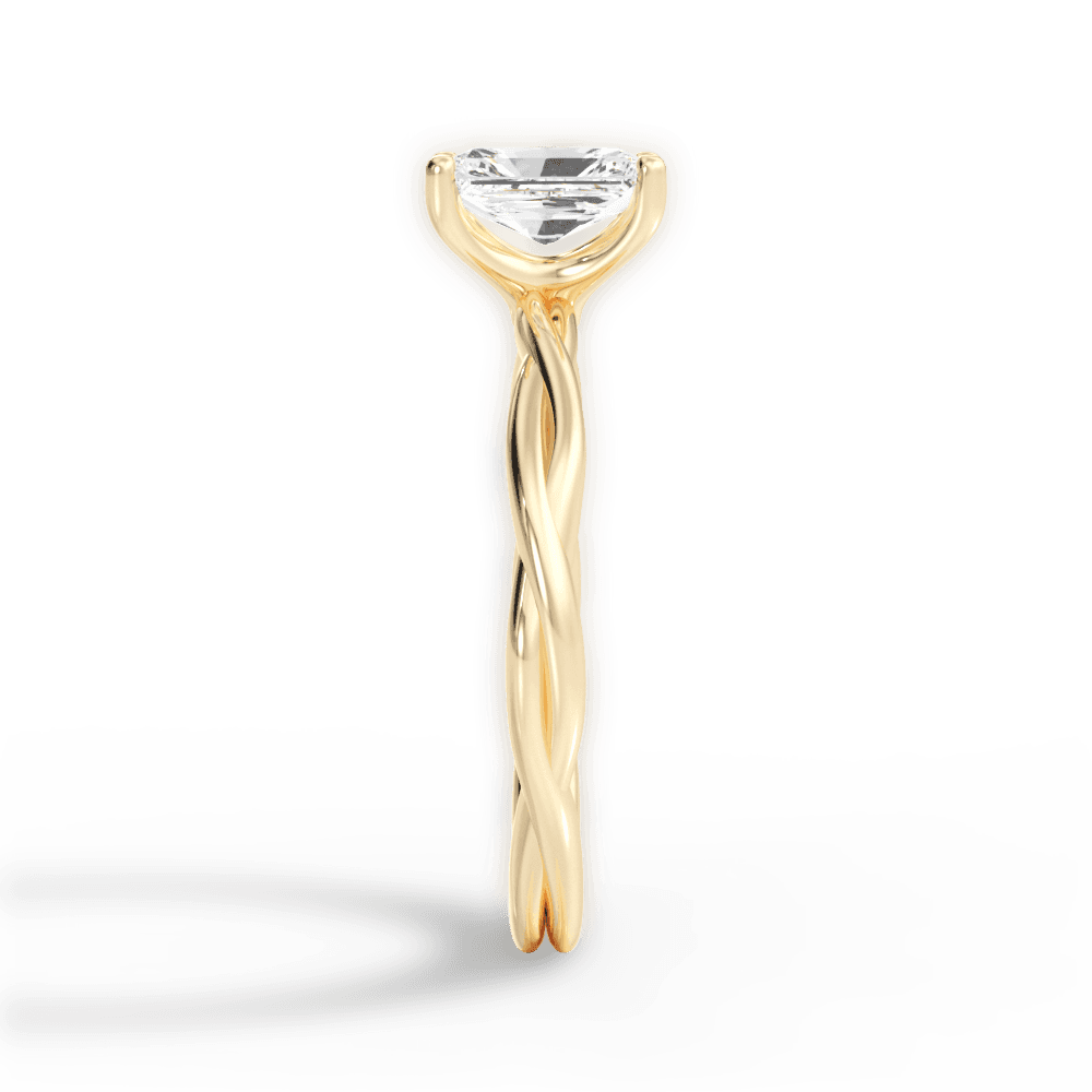 Adrienne Radiant Cut Lab Grown Diamond 18Kt Yellow Gold Engagement Ring - View 2