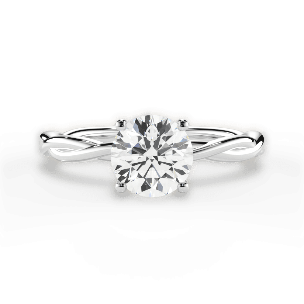 Adrienne Round Cut Lab Grown Diamond Platinum Engagement Ring