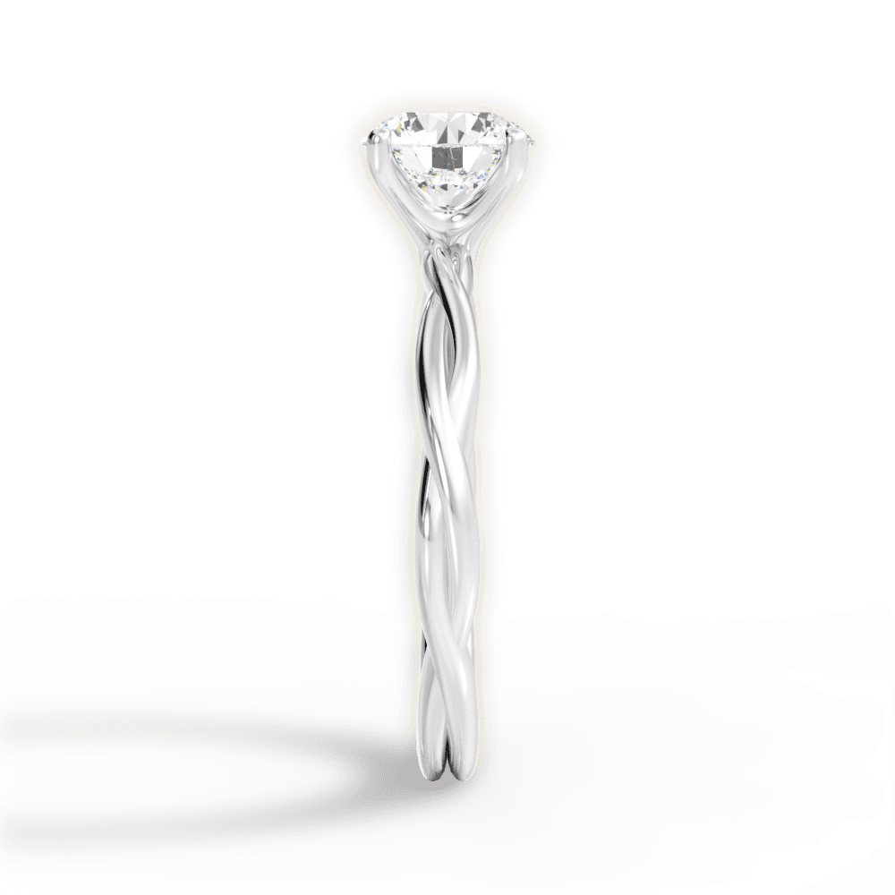 Adrienne Round Cut Lab Grown Diamond 18Kt White Gold Engagement Ring - View 4