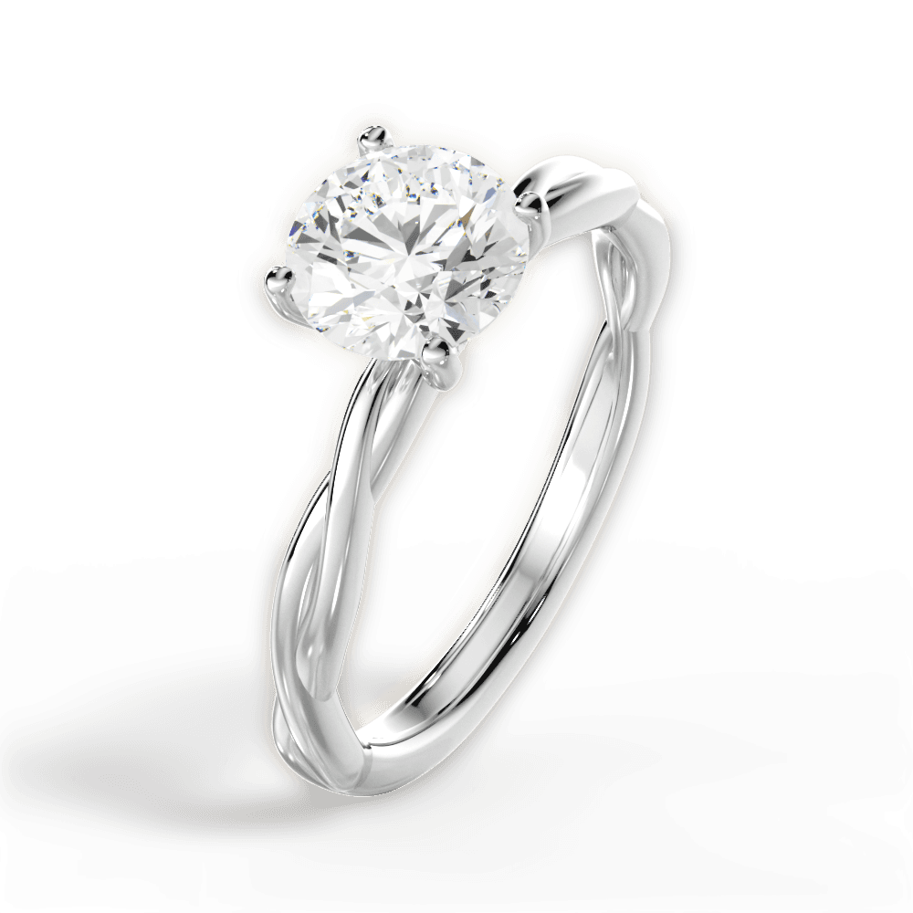 Adrienne Round Cut Lab Grown Diamond Platinum Engagement Ring - View 3
