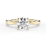 Adrienne Round Cut Lab Grown Diamond 18Kt Yellow Gold Engagement Ring