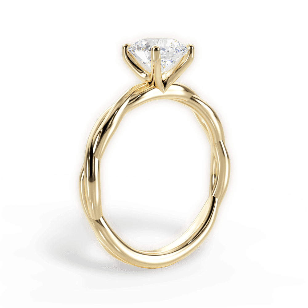 Adrienne Round Cut Lab Grown Diamond 18Kt Yellow Gold Engagement Ring - View 3