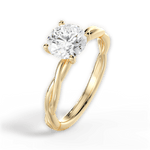 Adrienne Round Cut Lab Grown Diamond 18Kt Yellow Gold Engagement Ring - View 4