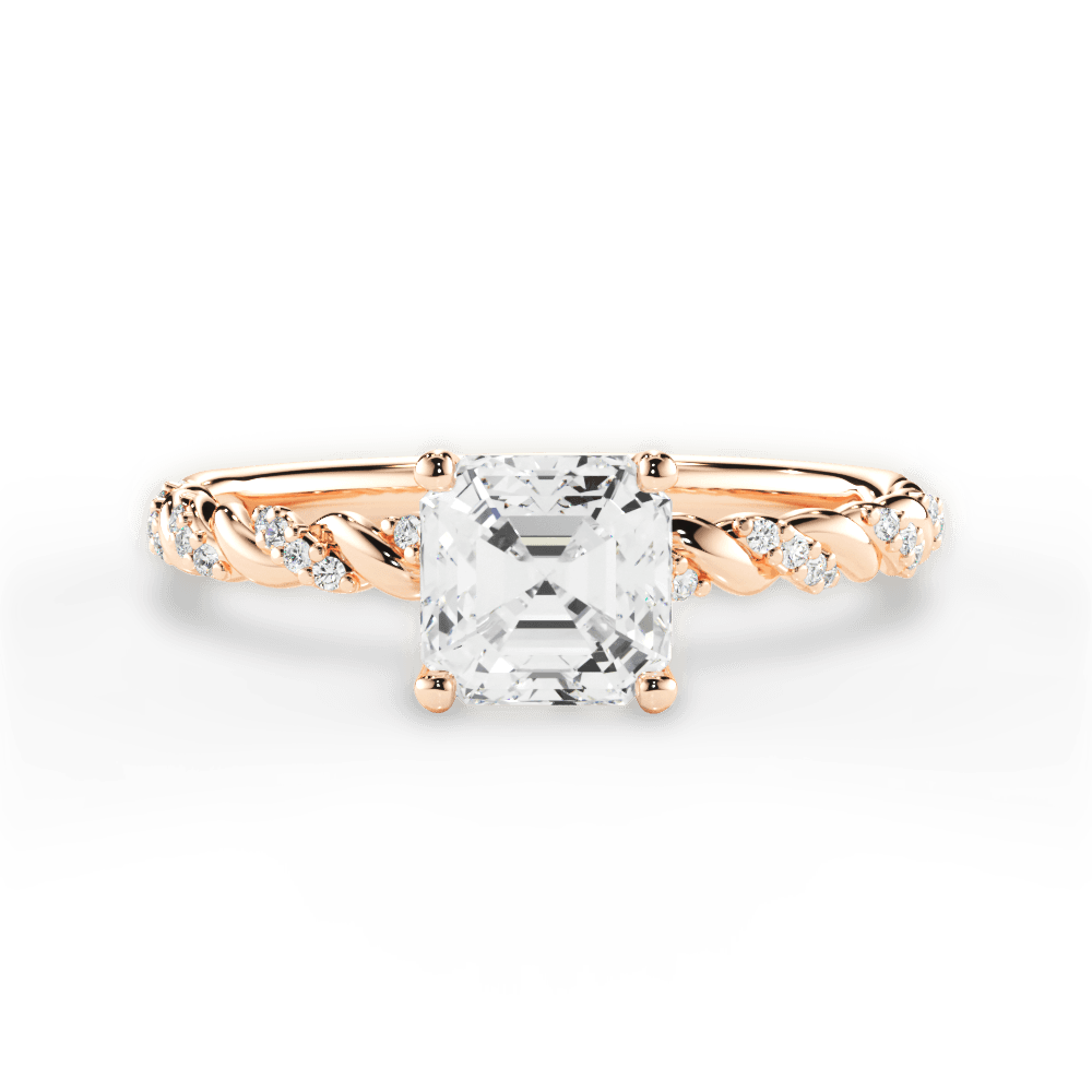 Cindy Asscher Cut Lab Grown Diamond 18Kt Rose Gold Engagement Ring