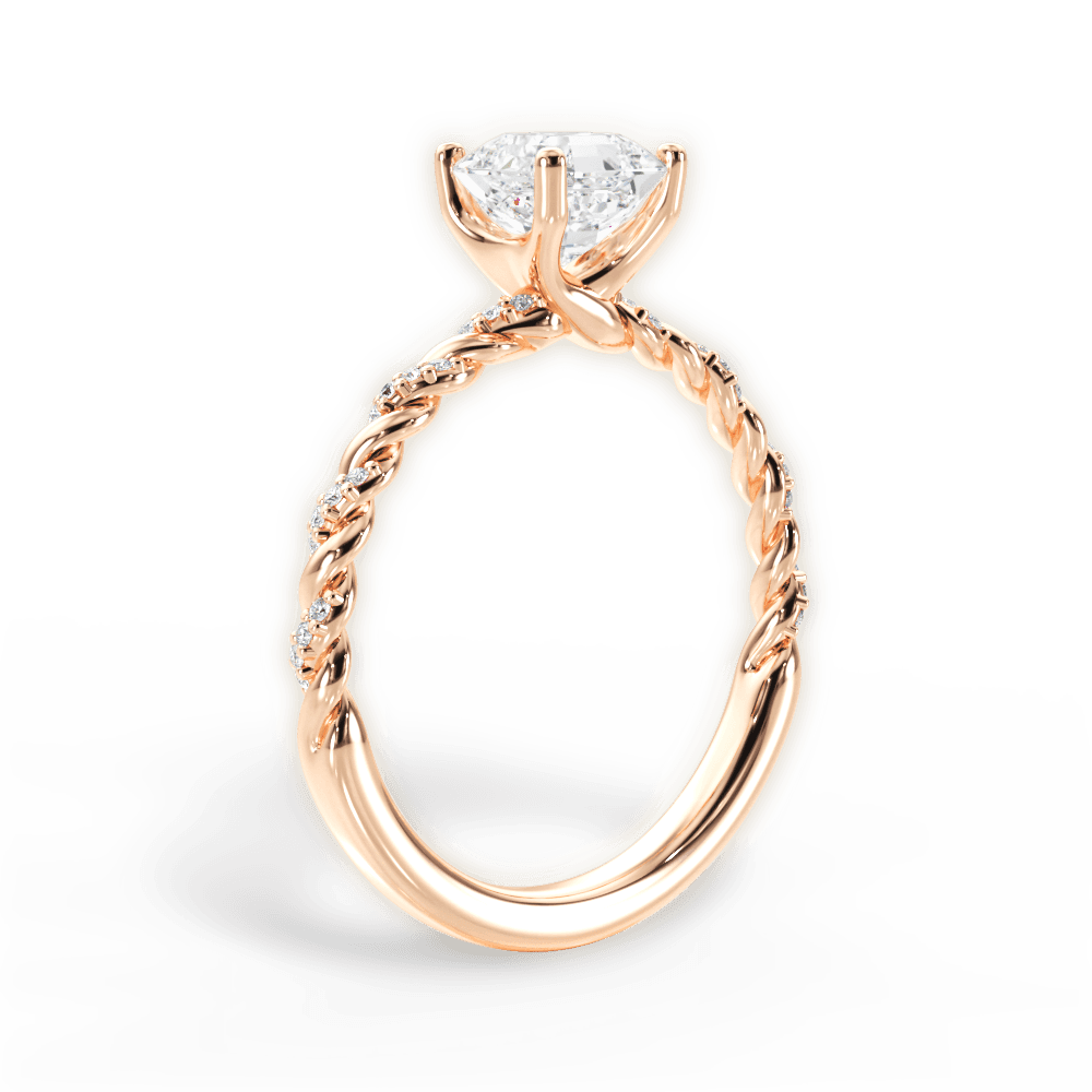 Cindy Asscher Cut Lab Grown Diamond 18Kt Rose Gold Engagement Ring - View 4