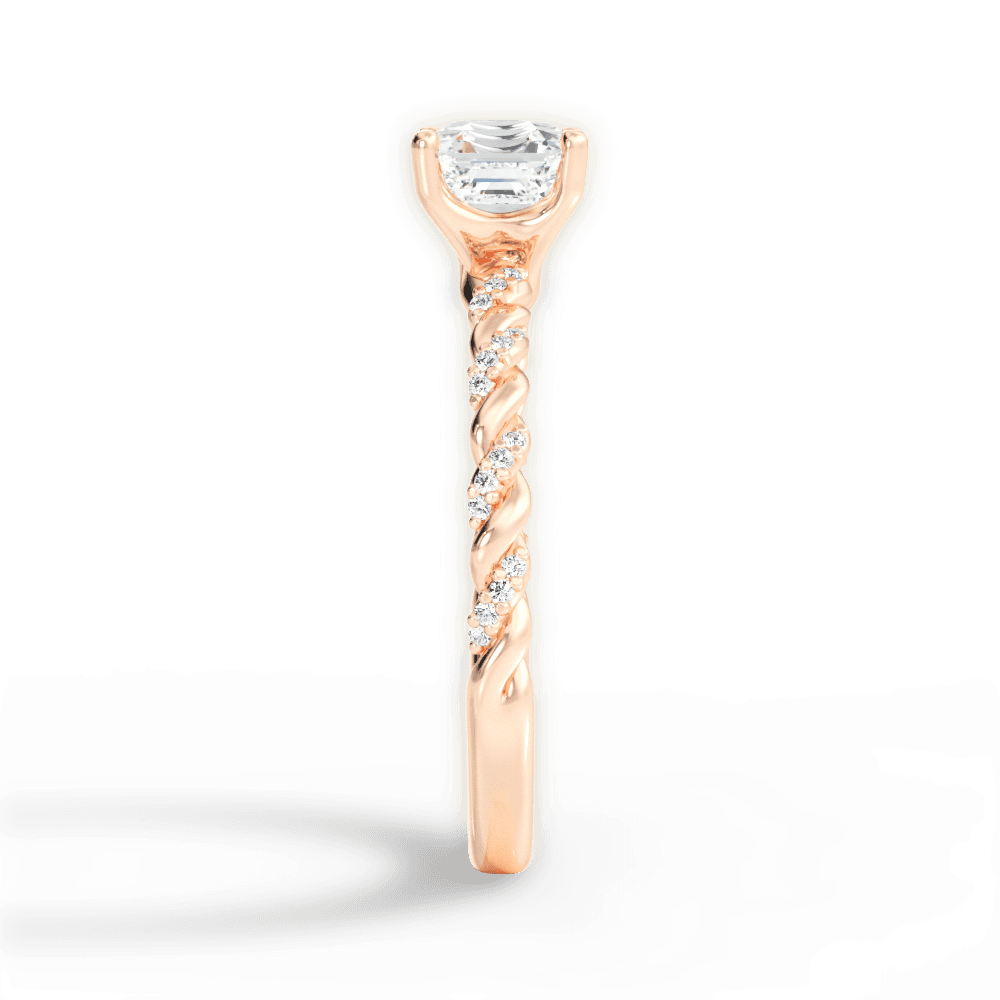 Cindy Asscher Cut Lab Grown Diamond 18Kt Rose Gold Engagement Ring - View 3