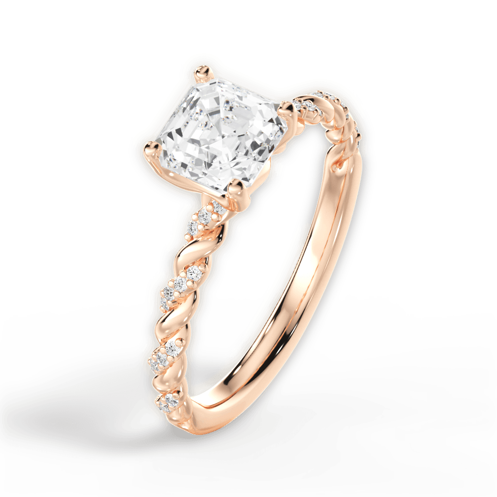 Cindy Asscher Cut Lab Grown Diamond 18Kt Rose Gold Engagement Ring - View 2