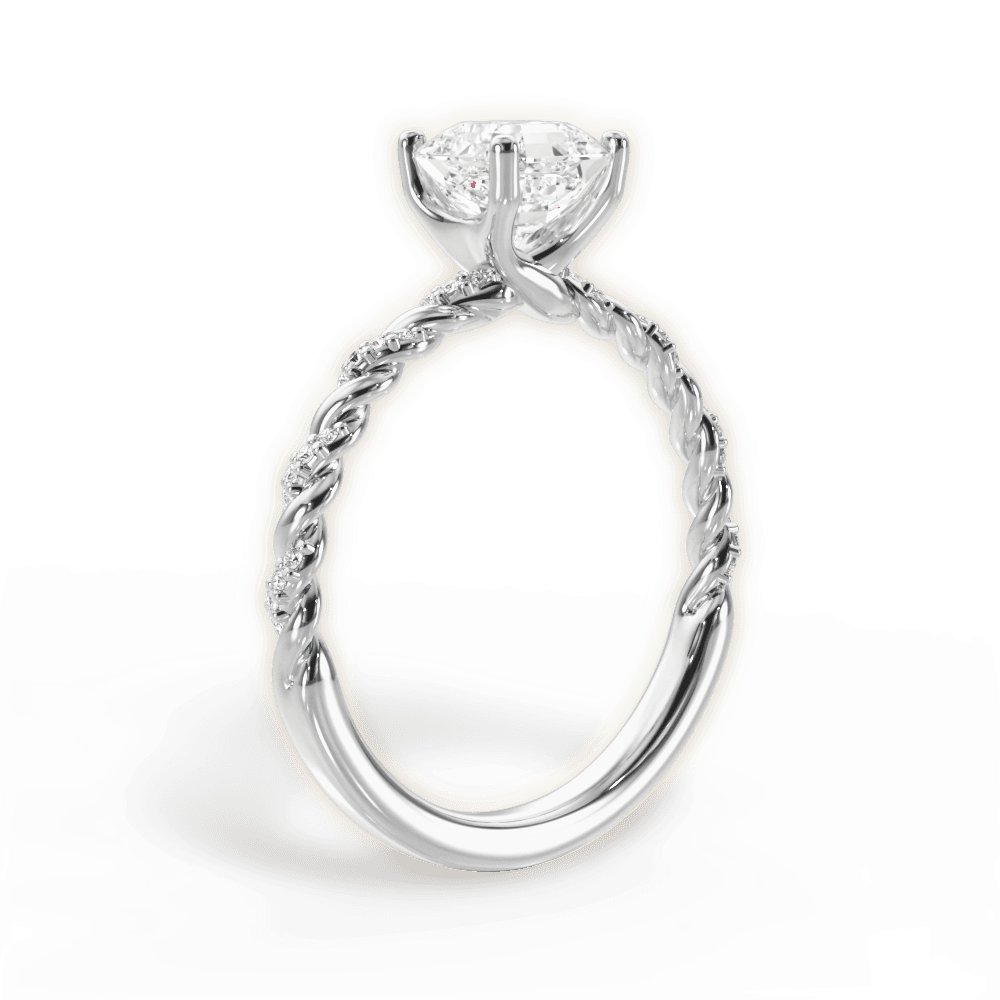 Cindy Asscher Cut Lab Grown Diamond 18Kt White Gold Engagement Ring - View 2