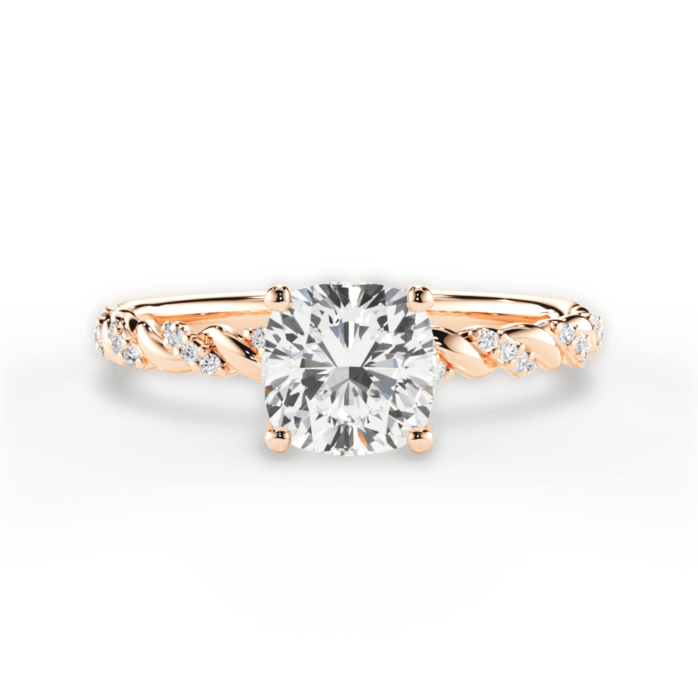 Cindy Cushion Cut Lab Grown Diamond 18Kt Rose Gold Engagement Ring