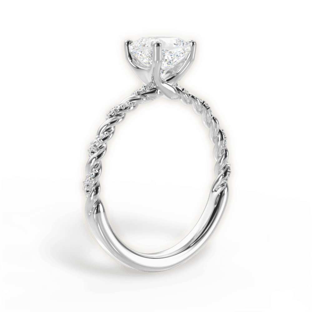 Cindy Cushion Cut Lab Grown Diamond Platinum Engagement Ring - View 2