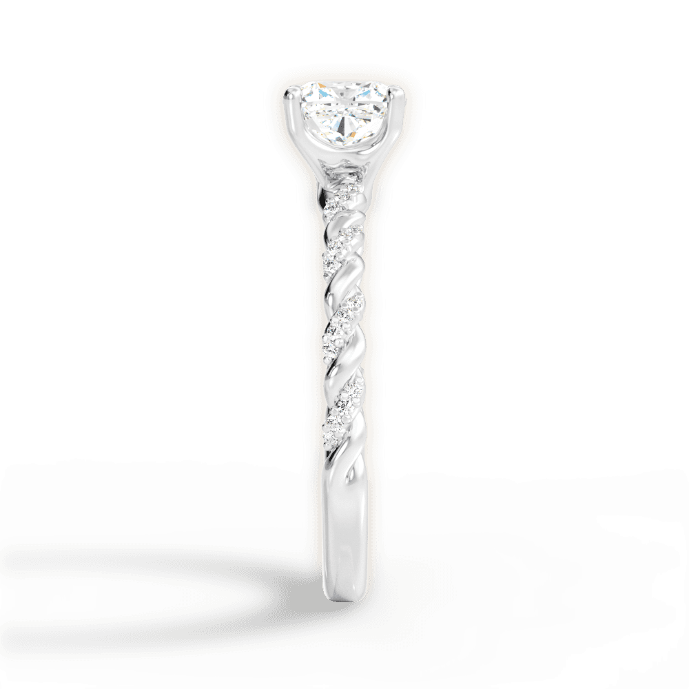 Cindy Cushion Cut Lab Grown Diamond 14Kt White Gold Engagement Ring - View 4