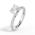 Cindy Cushion Cut Lab Grown Diamond 18Kt White Gold Engagement Ring - View 3
