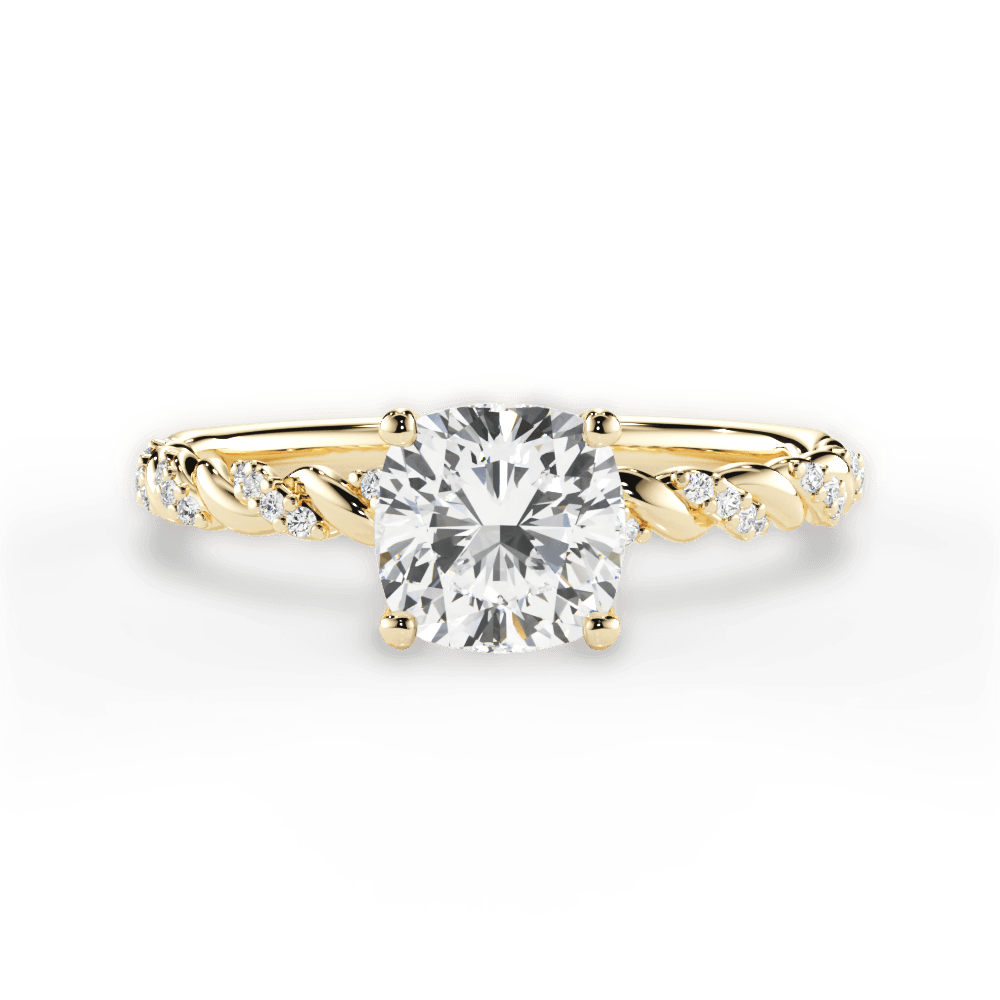 Cindy Cushion Cut Lab Grown Diamond 18Kt Yellow Gold Engagement Ring