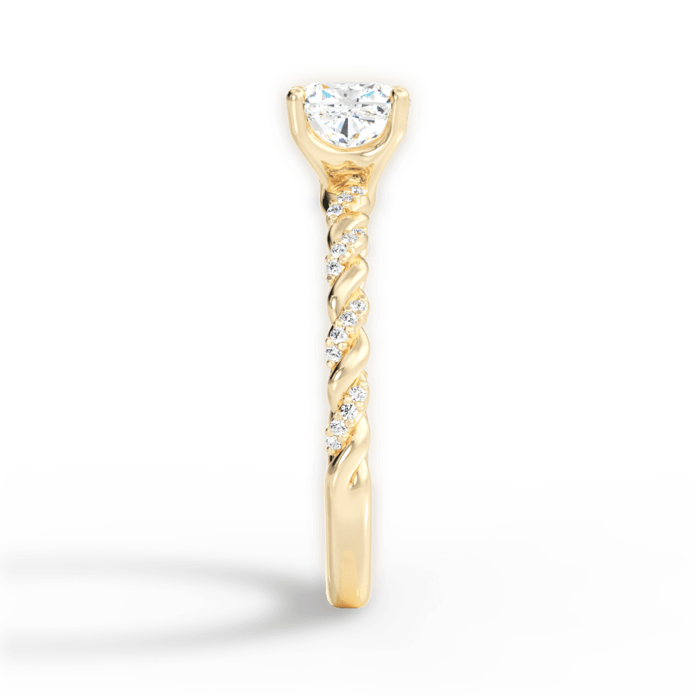 Cindy Cushion Cut Lab Grown Diamond 18Kt Yellow Gold Engagement Ring - View 2