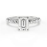 Cindy Emerald Cut Lab Grown Diamond 14Kt White Gold Engagement Ring