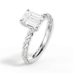 Cindy Emerald Cut Lab Grown Diamond 18Kt White Gold Engagement Ring - View 4