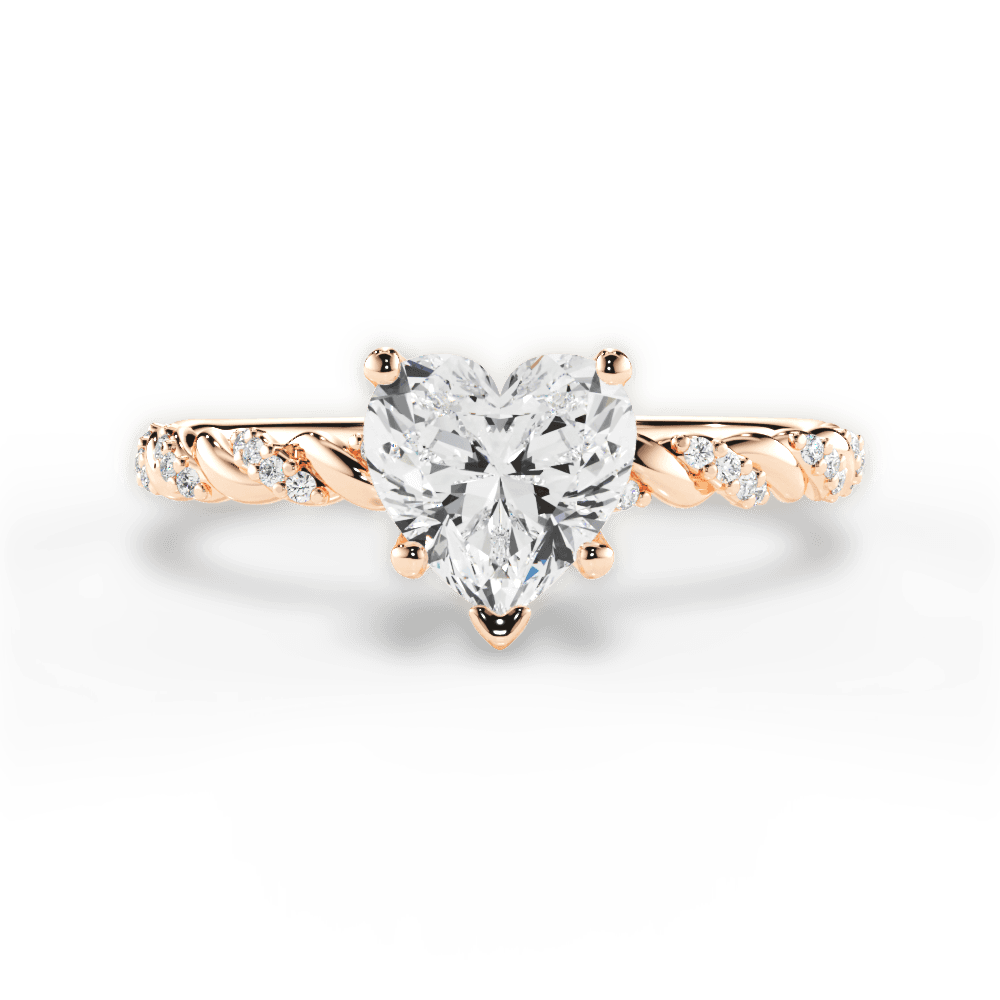 Cindy Heart Cut Lab Grown Diamond 18Kt Rose Gold Engagement Ring