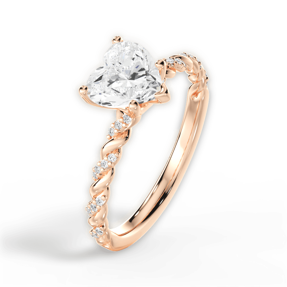 Cindy Heart Cut Lab Grown Diamond 18Kt Rose Gold Engagement Ring - View 2