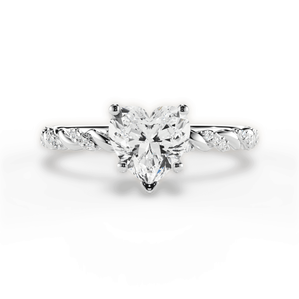 Cindy Heart Cut Lab Grown Diamond Platinum Engagement Ring