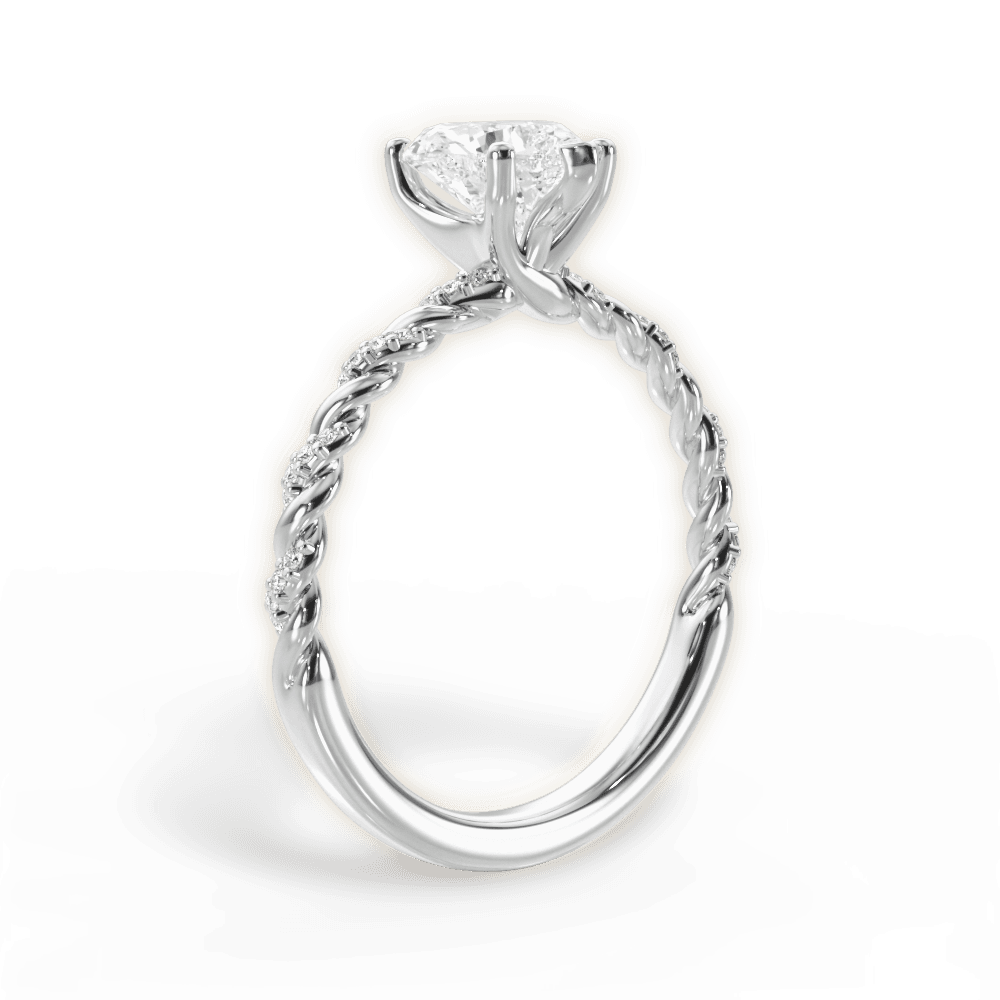 Cindy Heart Cut Lab Grown Diamond 14Kt White Gold Engagement Ring - View 3