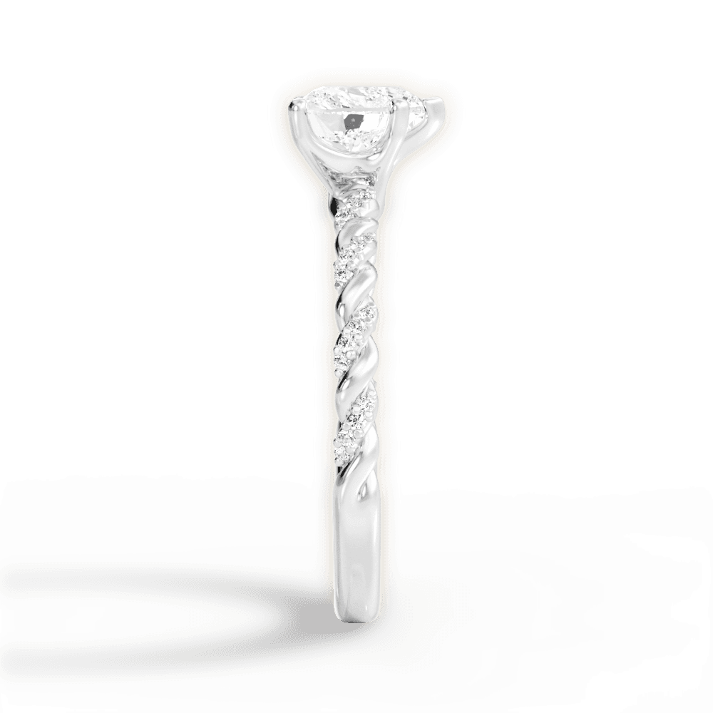 Cindy Heart Cut Lab Grown Diamond 14Kt White Gold Engagement Ring - View 2