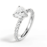 Cindy Heart Cut Lab Grown Diamond 14Kt White Gold Engagement Ring - View 4