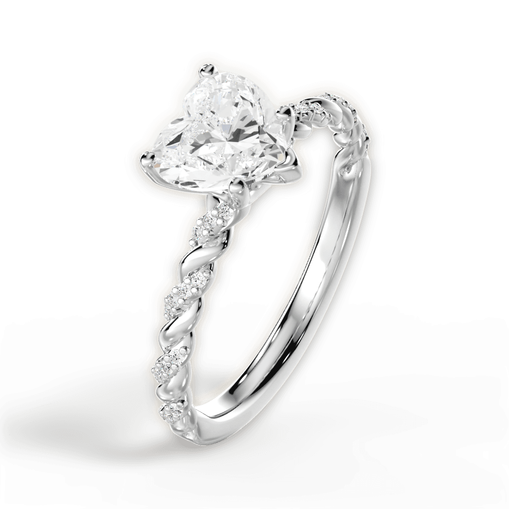 Cindy Heart Cut Lab Grown Diamond Platinum Engagement Ring - View 4