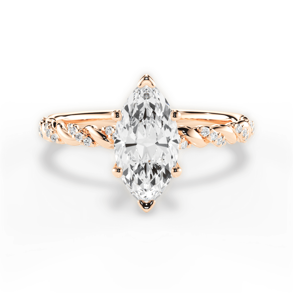 Cindy Marquise Cut Lab Grown Diamond 18Kt Rose Gold Engagement Ring