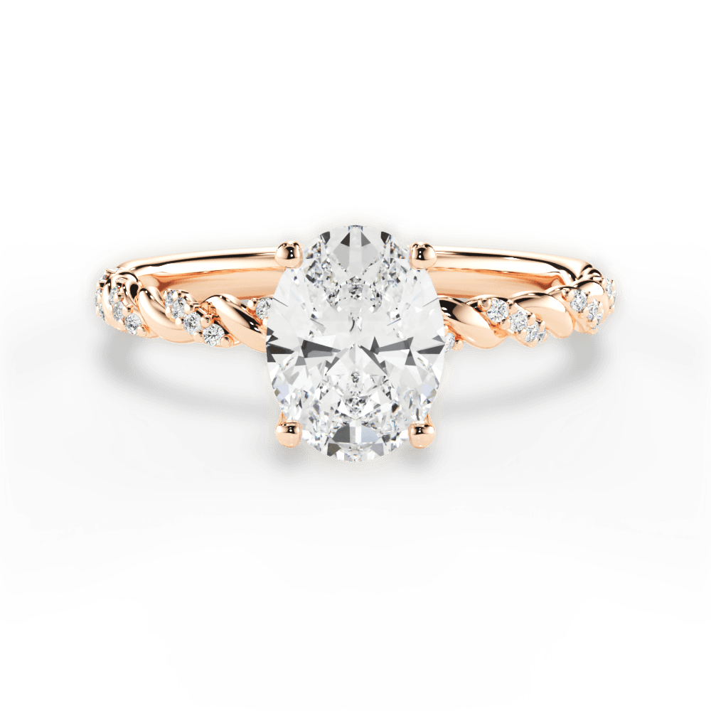 Cindy Oval Cut Lab Grown Diamond 18Kt Rose Gold Engagement Ring