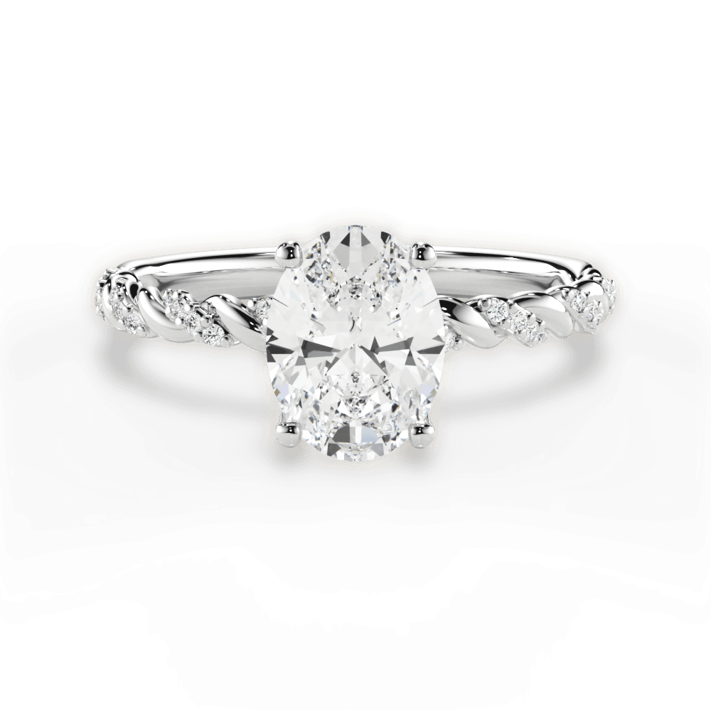 Cindy Oval Cut Lab Grown Diamond Platinum Engagement Ring