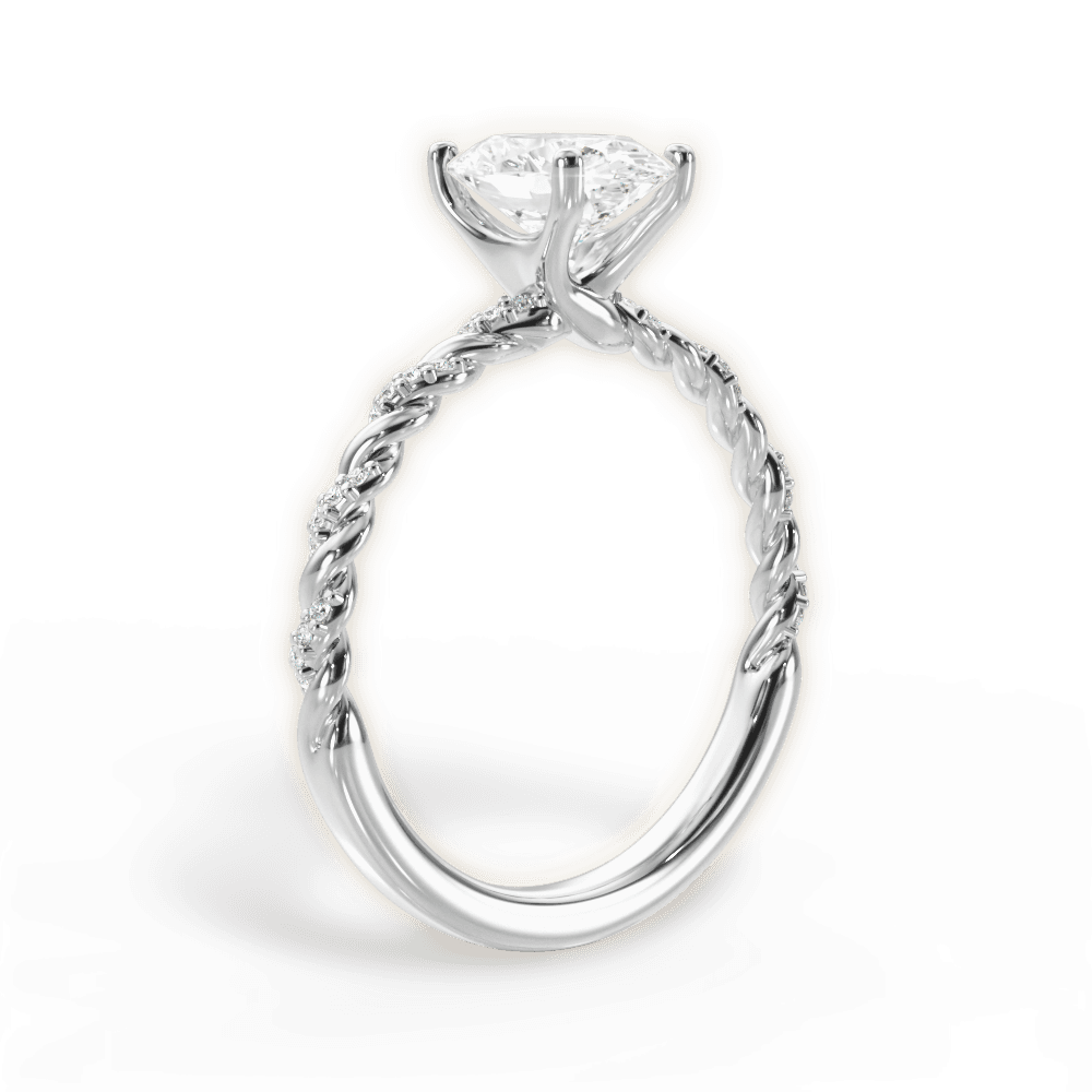 Cindy Oval Cut Lab Grown Diamond Platinum Engagement Ring - View 2