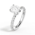 Cindy Oval Cut Lab Grown Diamond Platinum Engagement Ring - View 4
