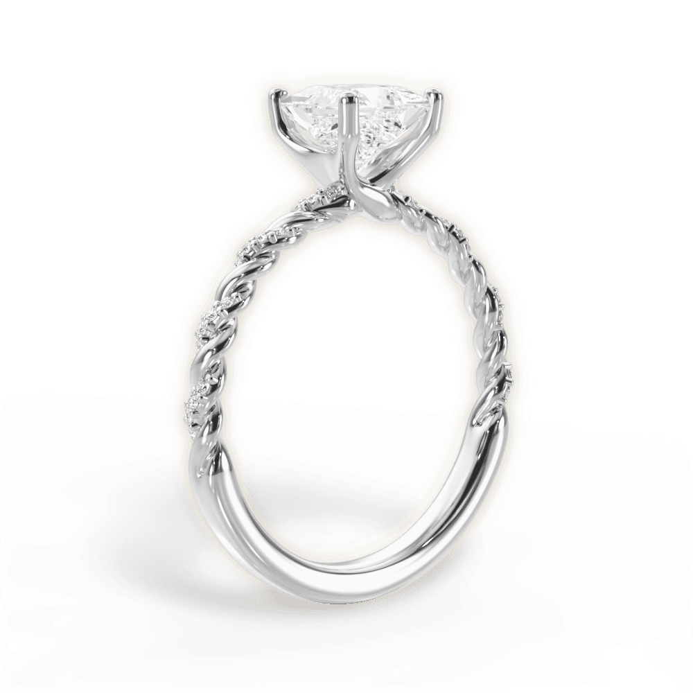Cindy Princess Cut Lab Grown Diamond Platinum Engagement Ring - View 3