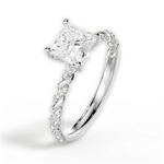 Cindy Princess Cut Lab Grown Diamond Platinum Engagement Ring - View 4