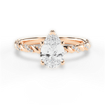 Cindy Pear Cut Lab Grown Diamond 18Kt Rose Gold Engagement Ring