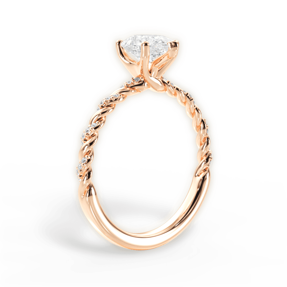 Cindy Pear Cut Lab Grown Diamond 18Kt Rose Gold Engagement Ring - View 4