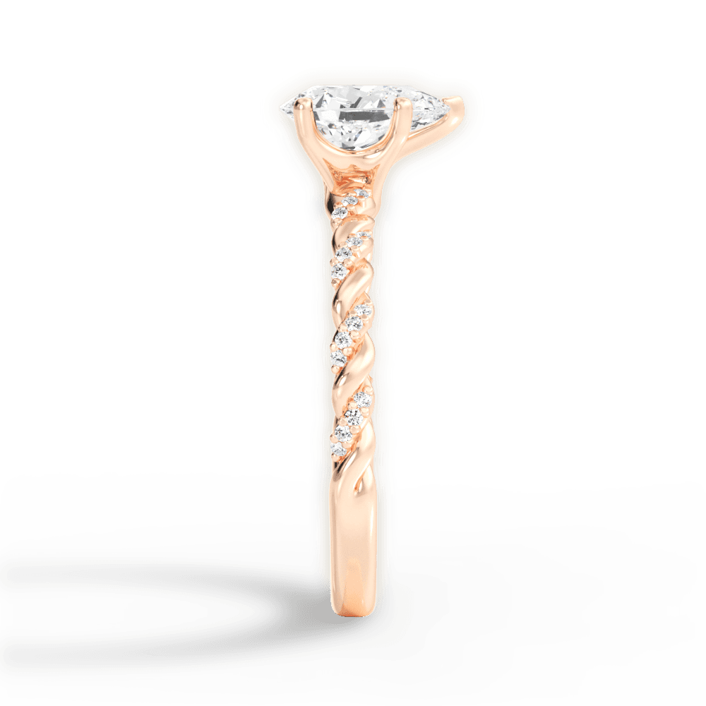 Cindy Pear Cut Lab Grown Diamond 18Kt Rose Gold Engagement Ring - View 2
