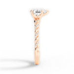 Cindy Pear Cut Lab Grown Diamond 18Kt Rose Gold Engagement Ring - View 2